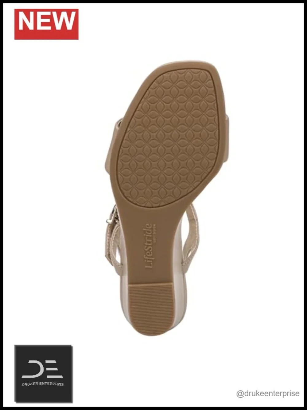 Women's Faux Leather Open Toe Wedge Sandals with Ankle Strap and Buckle